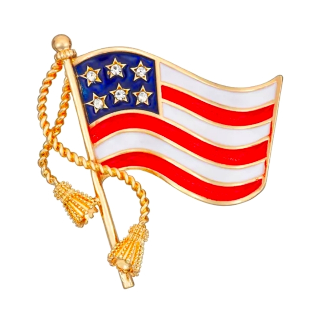 Napier Patriotic American Flag Pin